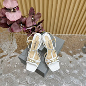 WHITNEY 10 CM SANDAL IN WHITE CALFSKIN
