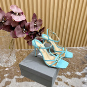 WHITNEY 10 CM SANDAL IN SKY BLUE CALFSKIN
