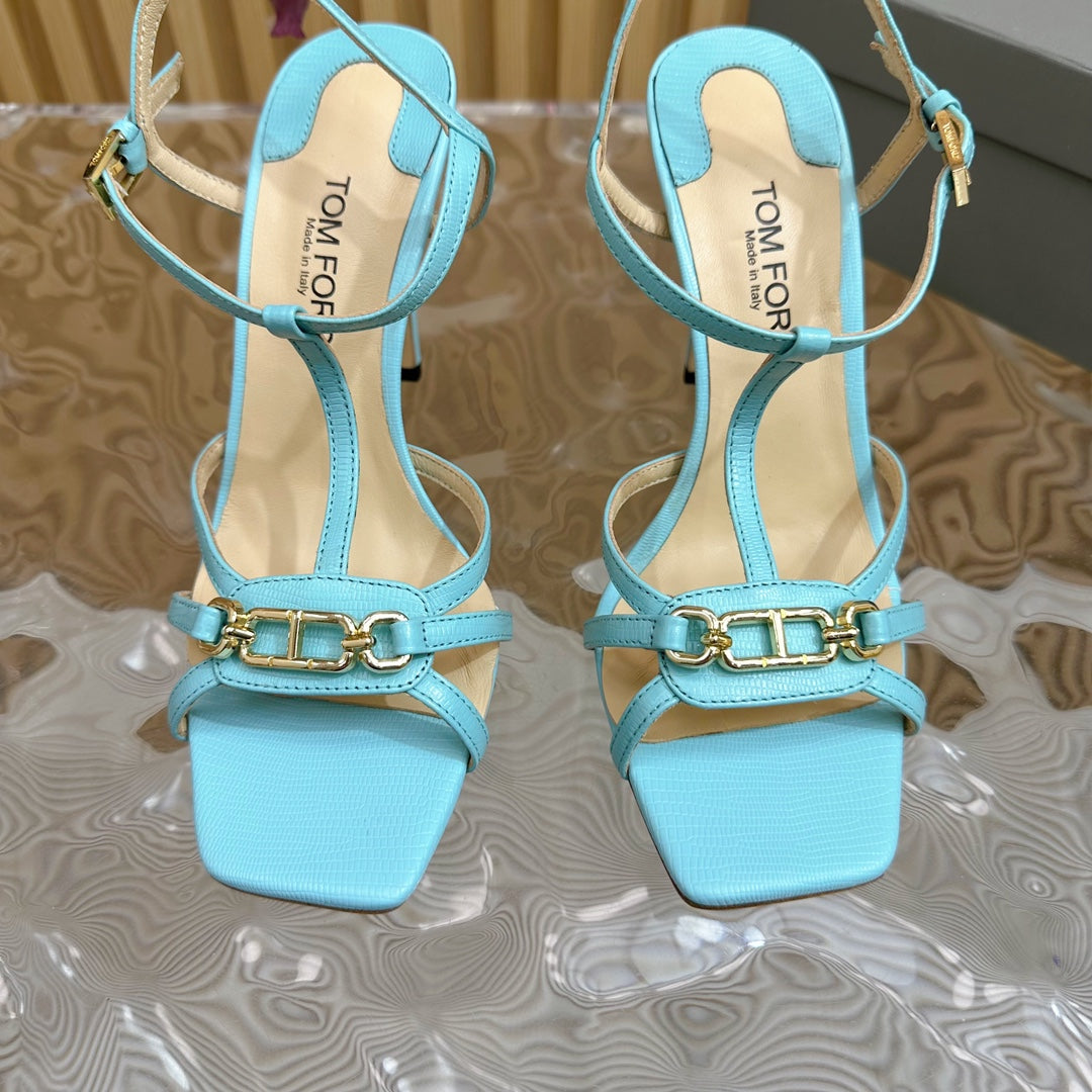 WHITNEY 10 CM SANDAL IN SKY BLUE CALFSKIN