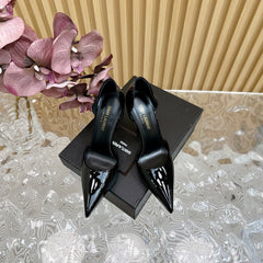 SL STILETTO PUMP BLACK POLISHED CALFSKIN