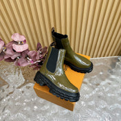 BOTTINE LV BEAUBOURG IN ARMY GREEN GLOSSY CALFSKIN