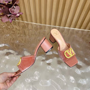 VALENTINO 25S HIGH-HEEL MULES 60 MM IN PEACH PINK VELVET AND CALFSKIN WITH GOLD HARDWARE