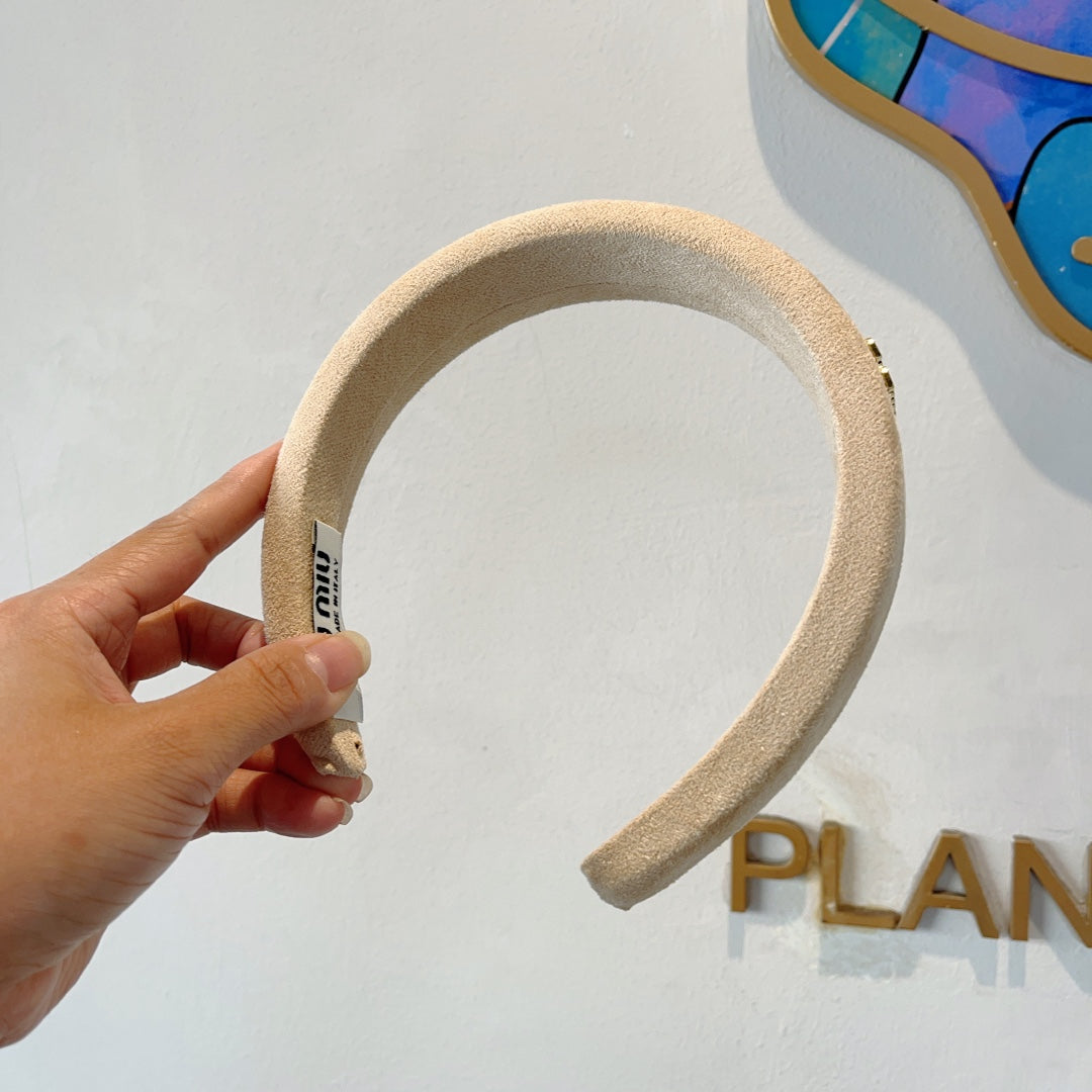 THICK HEADBAND IN BEIGE CASHMERE 412453