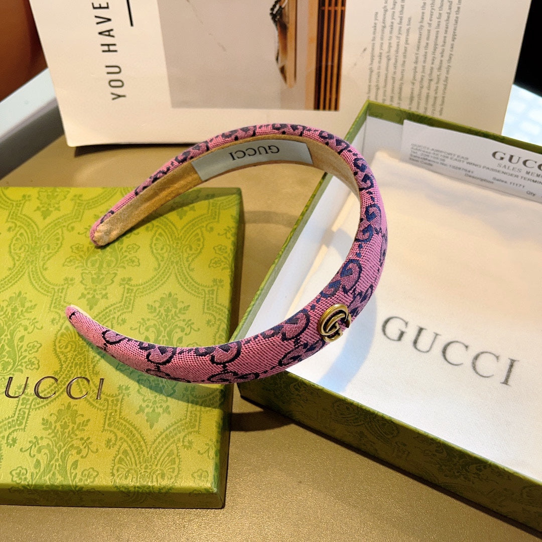 HEADBAND IN PINK MONOGRAM CANVAS 420624