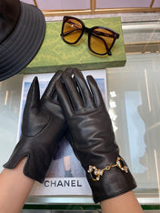 HORSEBIT GLOVES IN BLACK LAMBSKIN WITH CASHMERE LINING 454592