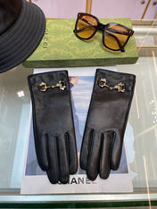 HORSEBIT GLOVES IN BLACK LAMBSKIN WITH CASHMERE LINING 454592