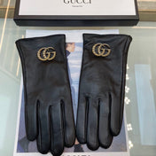GLOVES IN BLACK LAMBSKIN AND FLEECE LINING 465050