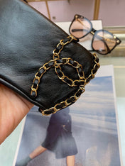 FINGERNESS GLOVES IN BLACK LAMBSKIN 465053