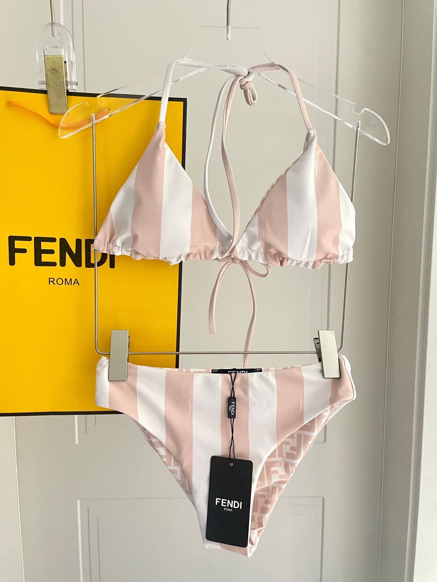 FENDI BIKINI 25S TWO PIECE IN LIGHT PINK 742659