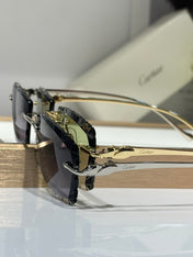PANTHÈRE RECTANGULAR FRAME SUNGLASSES 563590 IN METAL