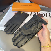 LV GLOVES IN BLACK LAMBSKIN 466819