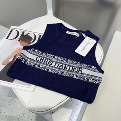 SLEEVELESS TOP 643221 IN BLACK COTTON WHITE LOGO