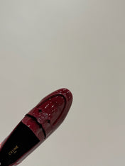 TRIOMPHE LOAFERS IN MAROON RED PATENT CALFSKIN