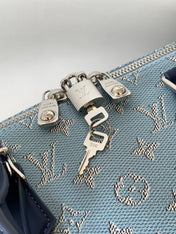 LV 25S KEEPALL BANDOULIÈRE BAG 50 IN BLUE MONOGRAM HERITAGE CALFSKIN