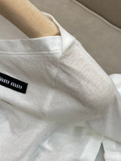 OFF SHOULDER LOGO T SHIRT 25S IN KATUN 266105