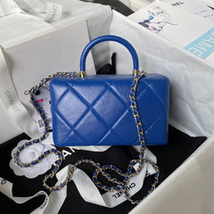 CHANEL 25S FLAP BAG 17 CM IN COBALT BLUE LAMBSKIN