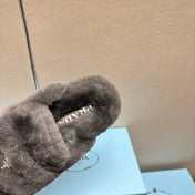 FLAT MULES IN GRAY RABBIT FUR