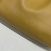 LOE LARGE 41 FLAMENCO PURSE BUCKET IN DIJON YELLOW LAMBSKIN GOLD HARDWARE