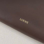 LOEWE 25S FLAMENCO PURSE 30 IN BROWN NAPPA LEATHER GOLD HARDWARE