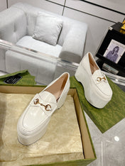 GG HORSEBIT PLATFORM LOAFER WHITE CALFSKIN