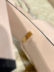 GG CRYSTALS PLATFORM PUMPS CREAM CALFSKIN
