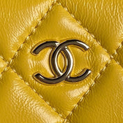 CAMERA BAG 24 IN MIMOSA YELLOW SHINY CALFSKIN GOLD CHAIN