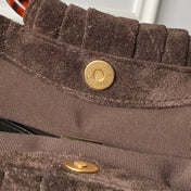 CHANEL 26S HAND BAG 32 IN DARK BROWN SUEDE