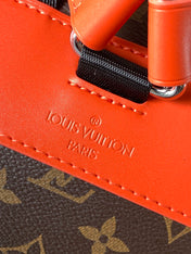 LV 25S CHRISTOPHER BACKPACK 48 IN BROWN AND VERMILION CANVAS MONOGRAM