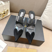 ALAIA 26S HIGH-HEEL WEDGE MULES 95 MM IN BLACK SUEDE