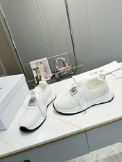 CD RUN SNEAKER IN WHITE MESH FABRIC TWO-TONE SOLE
