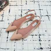 ALAIA FLAT SLINGBACK IN BEIGE BISQUE PATENT CALFSKIN AND FILM