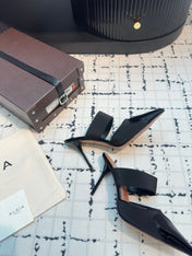 ALAIA HIGH HEEL 9 CM IN BLACK CALFSKIN