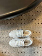 VIV' SKATE SNEAKERS IN WHITE SMOOTH CALFSKIN SILVER BUCKLE