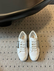 VIV' SKATE SNEAKERS IN WHITE SMOOTH CALFSKIN SILVER BUCKLE