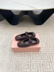 MARY JANE FLATS IN ESPRESSO SMOOTH LAMBSKIN