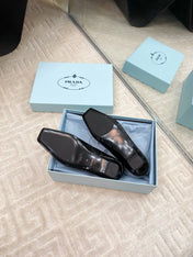 MARY JANE FLATS SQUARE TOE IN BLACK PATENT SHEEPSKIN