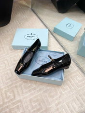 MARY JANE FLATS SQUARE TOE IN BLACK PATENT SHEEPSKIN