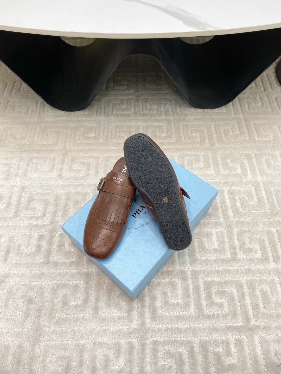 TASSEL MULES IN RUSSET BROWN LAMBSKIN