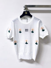MIUMIU 26S SHORT-SLEEVED SWEATER STYLE 1049