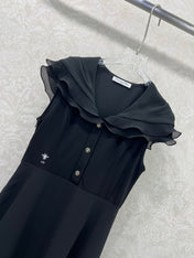 DIOR SLEEVELESS DRESS WITH RUFFLED SHOULDERS AND HEM 269143