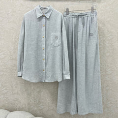 CHANEL SHIRT AND WIDE-LEG TROUSERS SET STYLE 32