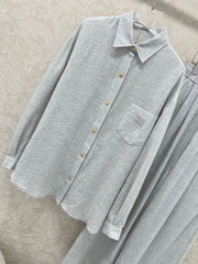 CHANEL SHIRT AND WIDE-LEG TROUSERS SET STYLE 32