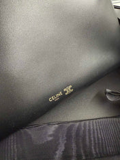 CELINE 25S TRIO FLAP 22MM IN BLACK SMOOTH LAMBSKIN GOLD HARDWARE