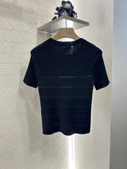CHANEL FITTED SHORT-SLEEVE KNIT TOP 276496