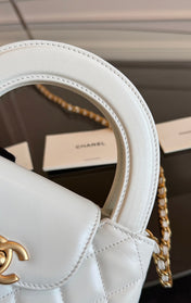 KELLY SHOPPING BAG 19 IN WHITE CALFSKIN GOLD HARDWARE