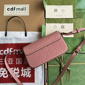 SUPER MINI SHOULDER BAG 21 IN BALLERINA PINK EMBOSSED CALFSKIN