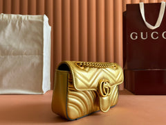 MARMONT MEDIUM SHOUDER BAG 23 IN YELLOW GLOSSY CALFSKIN