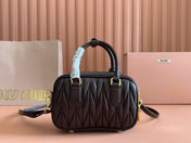 ARCADIE MATELASSÉ BAG 19 IN CHESTNUT BROWN LAMBSKIN GOLD HARDWARE