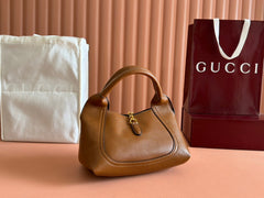MEDIUM SOFTBIT MAXI SHOULDER BAG 27.5 IN BROWN GRAINY LAMBSKIN