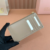 MATELASSÉ LEATHER ENVELOPE WALLET TAUPE GRAY